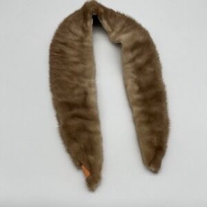 Vintage 1950's Mink Fur Collar -  Fully Lined with‎ Snap Button Attachments 39"